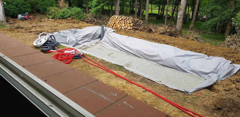 Piscine coque fond plat avec plage à Fontenilles